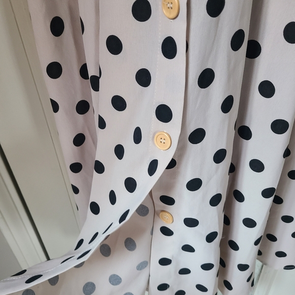 Retro polka dot dress - tan and black - Picture 3 of 9